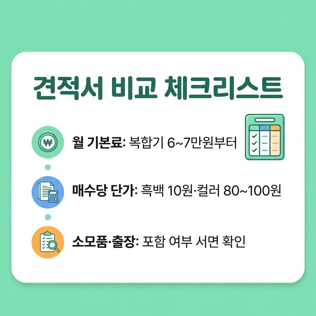 견적서 비교 체크리스트