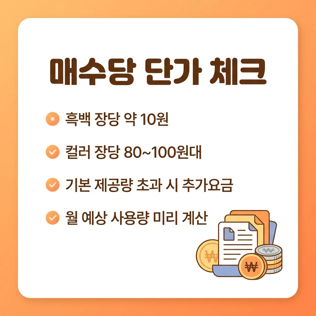 매수당 단가 체크