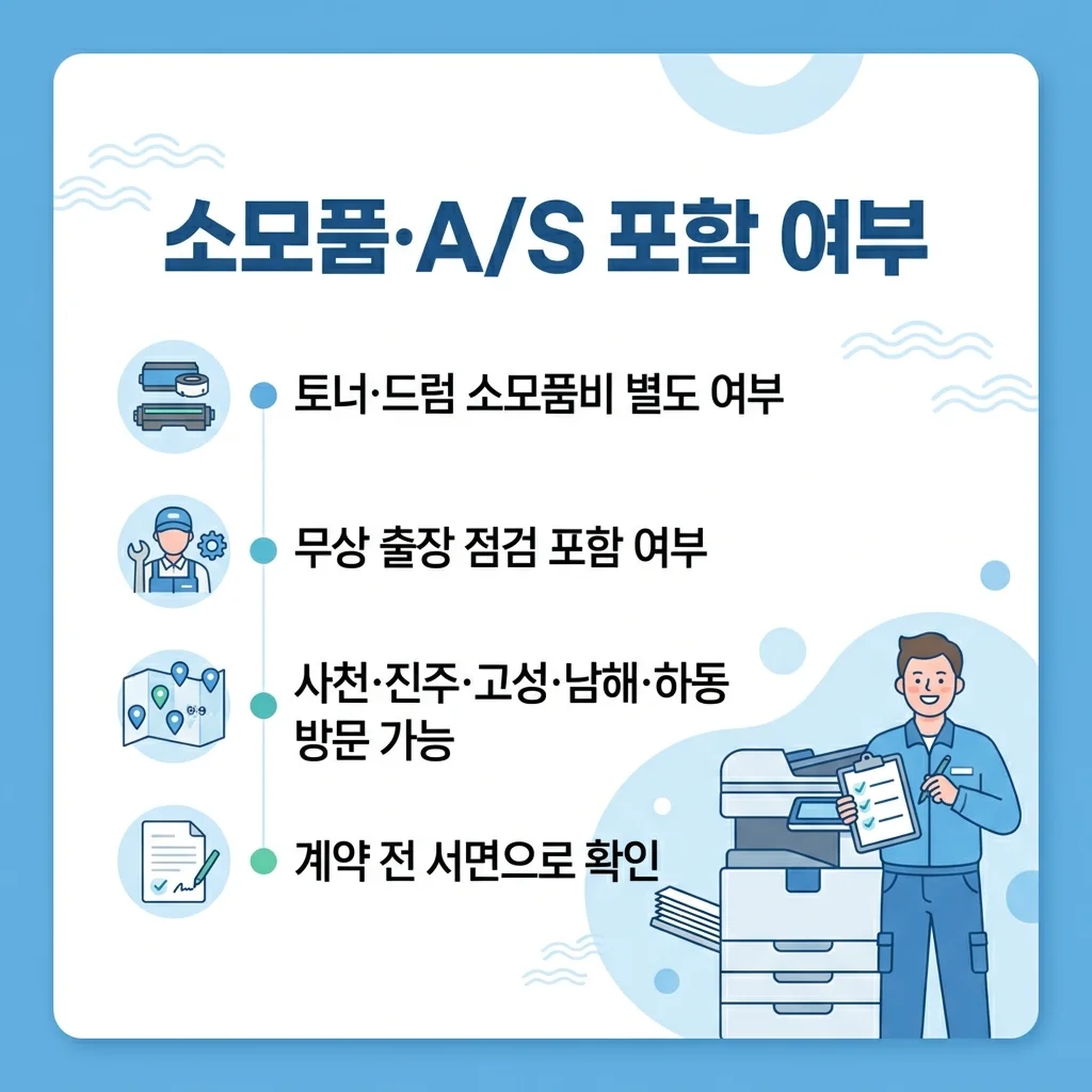 소모품·A/S 포함 여부