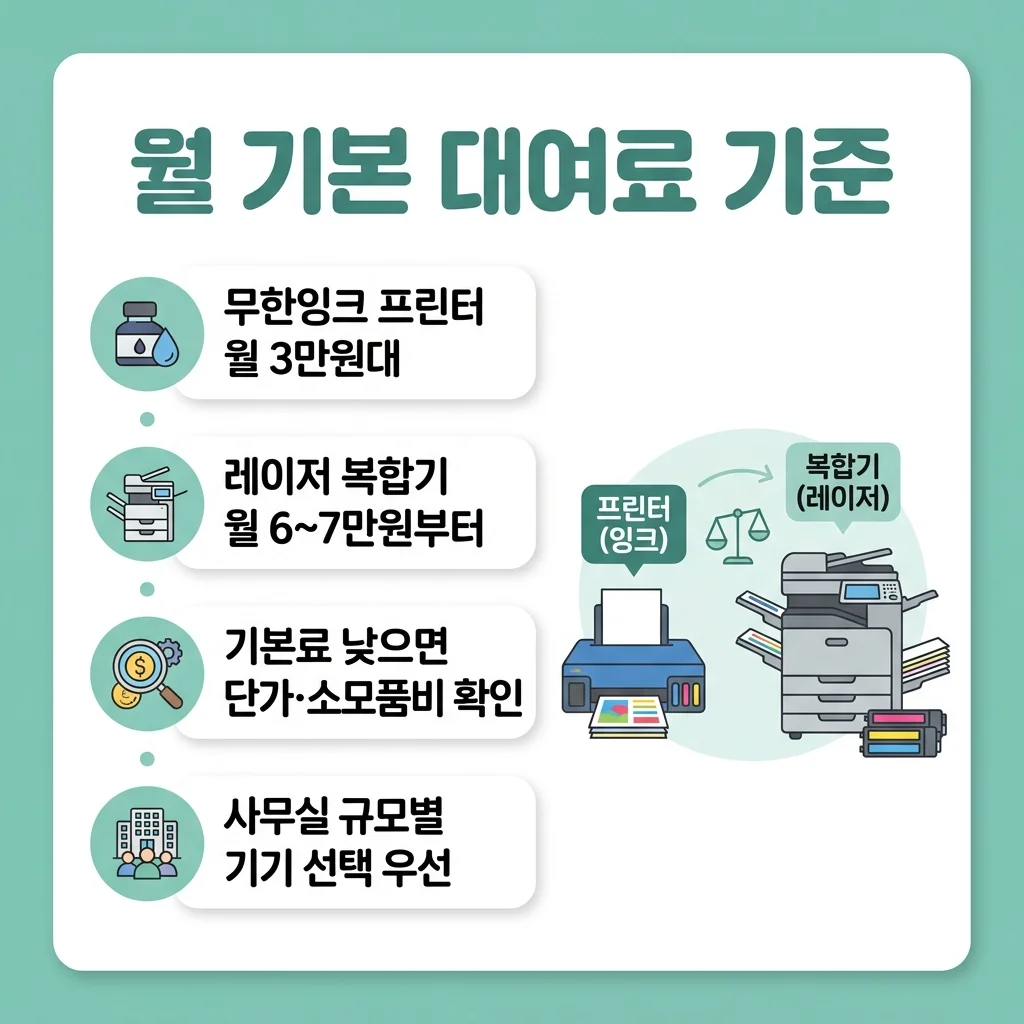 월 기본 대여료 기준
