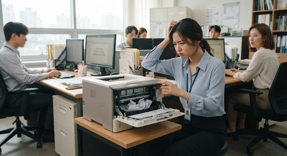 진주프린터수리 고장 문의 장면